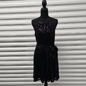 DKNY Halter Sequin Midi Dress Sz 6